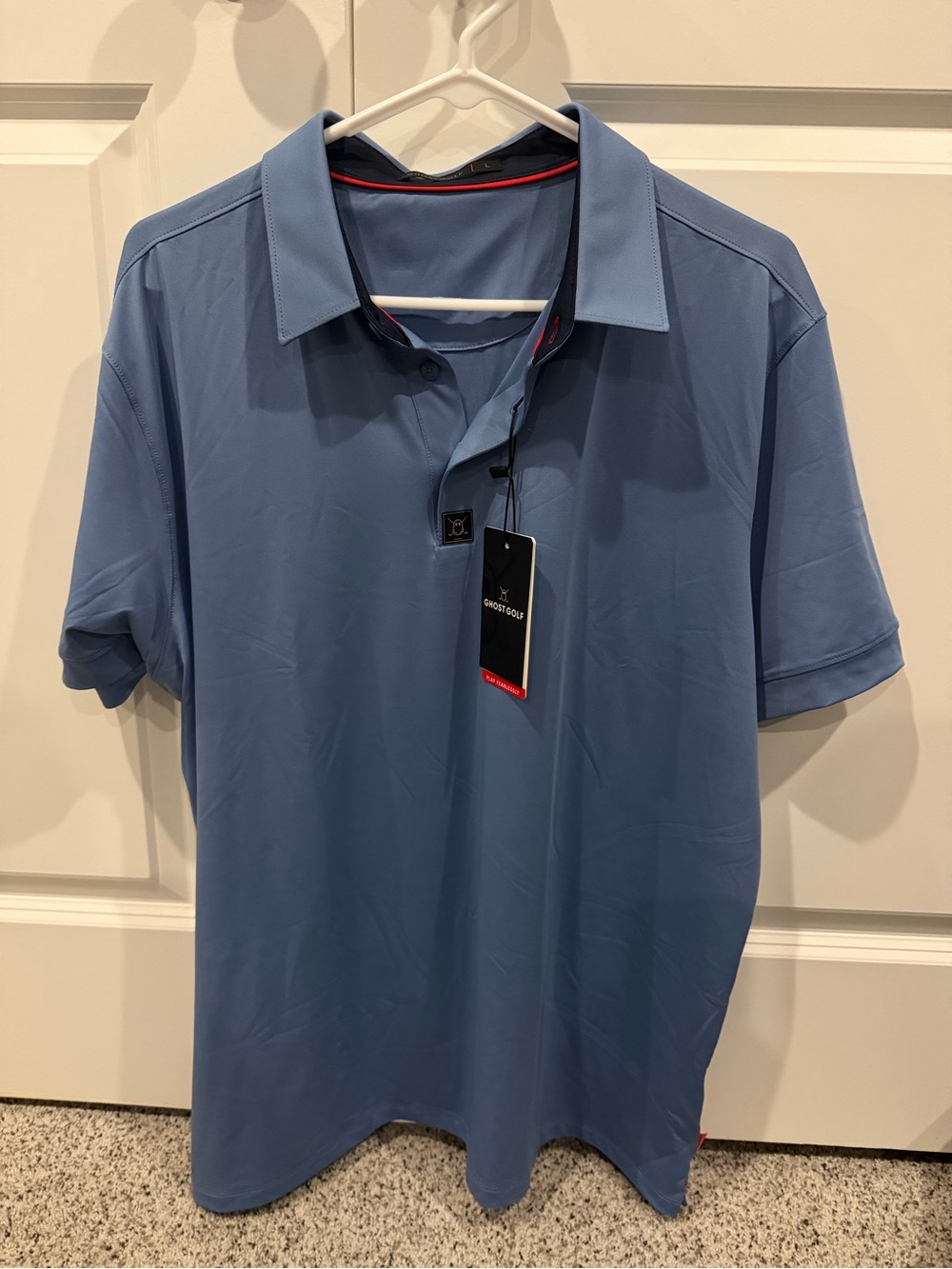 Ghost golf polo men’s large light blue